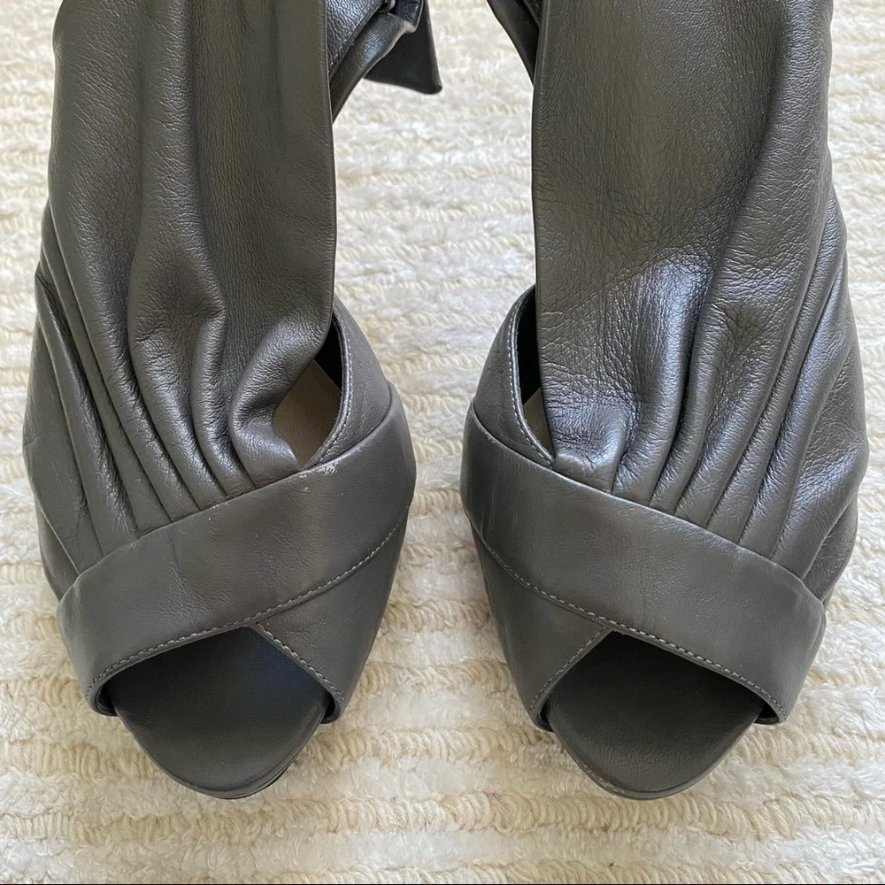Christian Dior grey leather sling back heels